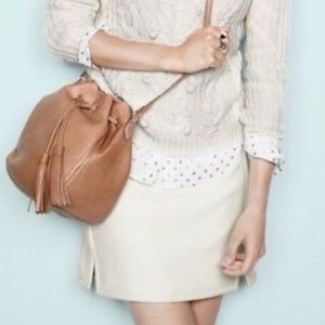 NEW J Crew Wool Career Pencil Skirt Cream 4 Lined